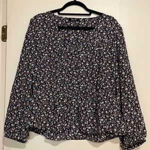 XL silk button front Madewell blouse